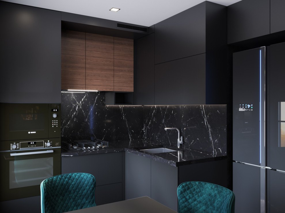 Квартира в черных тонах