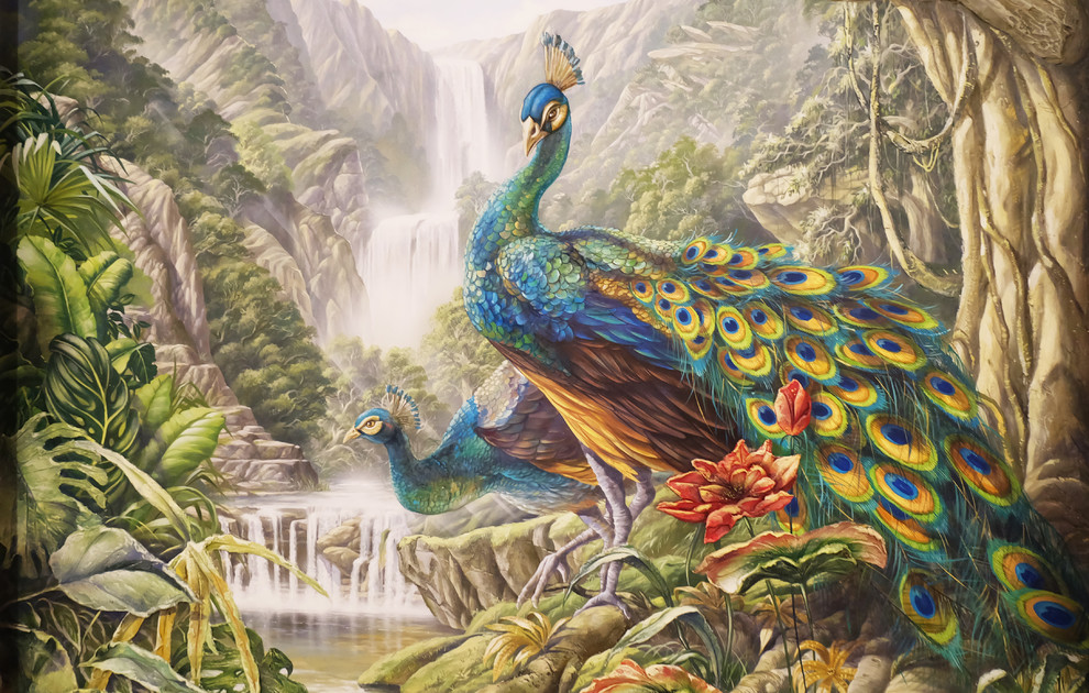 Обложка проекта: павлин (барельеф в загородном доме)