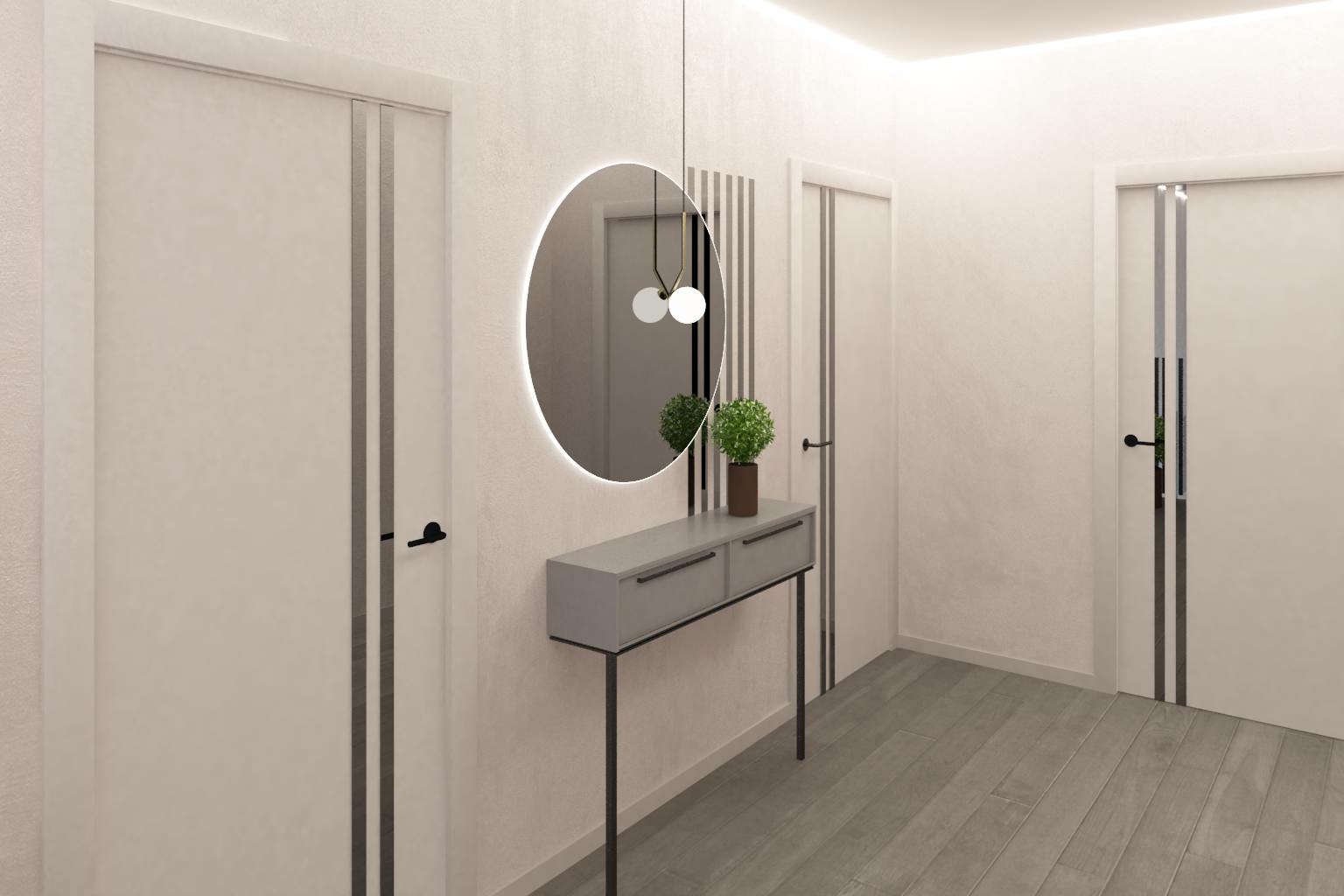 Дизайн-проект 2 этажа коттеджа,  100 кв.м.. Совместный проект с В. Кархалевой