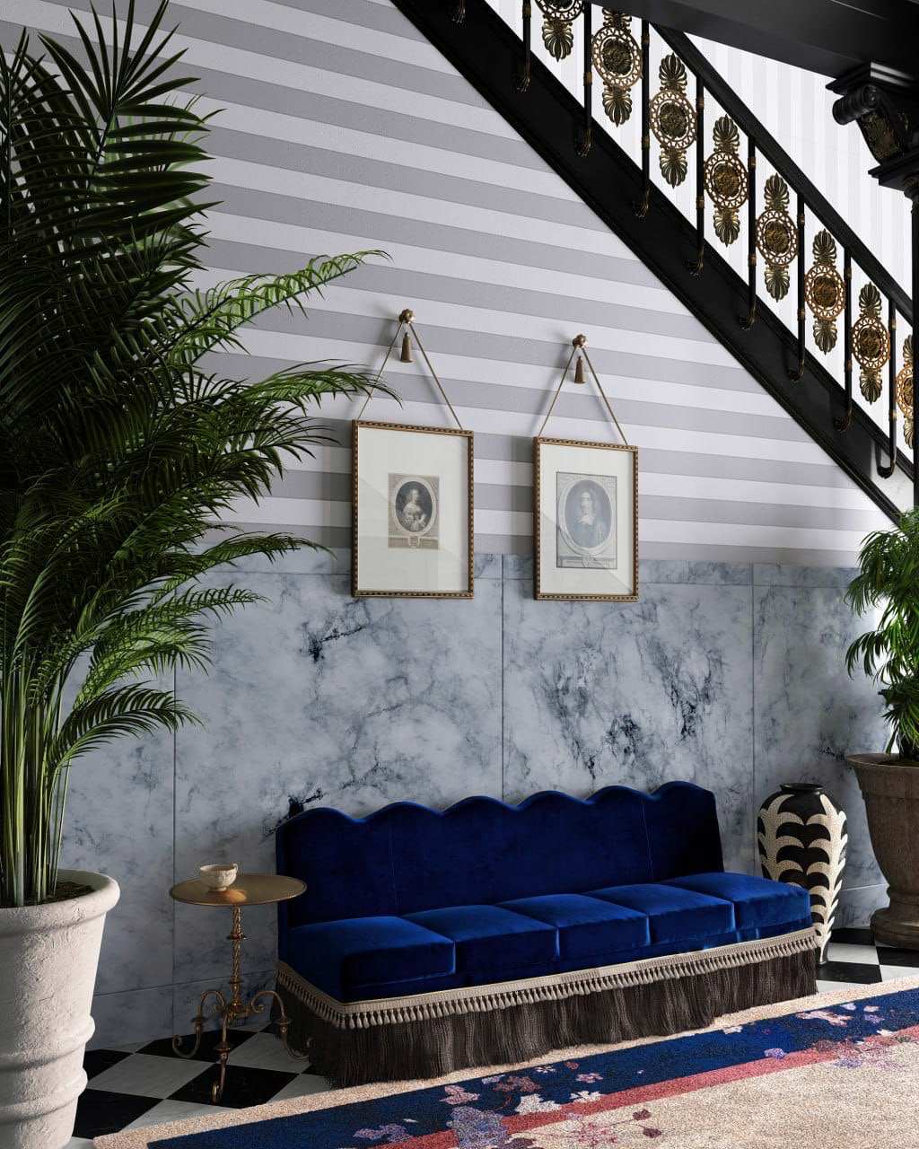 Визуализация холла в отеле Maison de la Luz