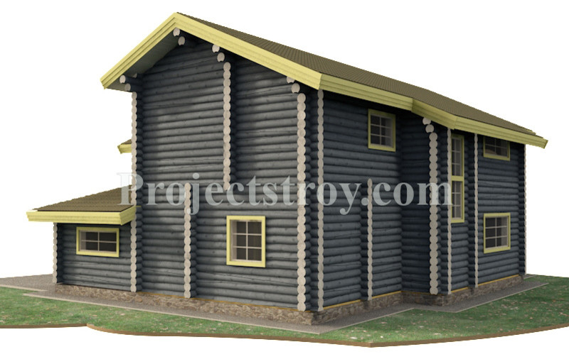 Проект загородного дома из бревна 15 на 12 м