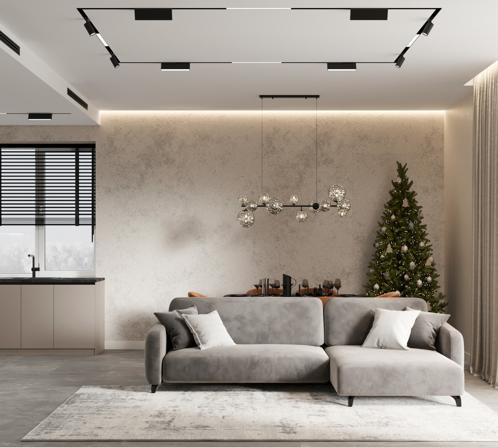 Стильный интерьер коттеджа с женской и мужской спальнями