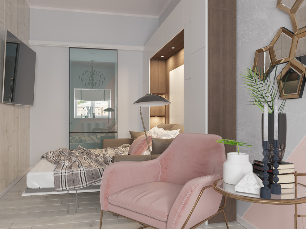 Дизайн проект интерьера квартиры для молодой девушки