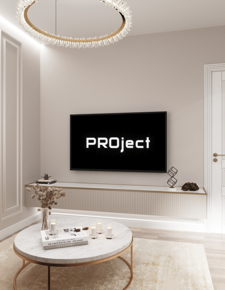 "Пудровые оттенки". Квартира 97 кв.м, ЖК "Левобережный"