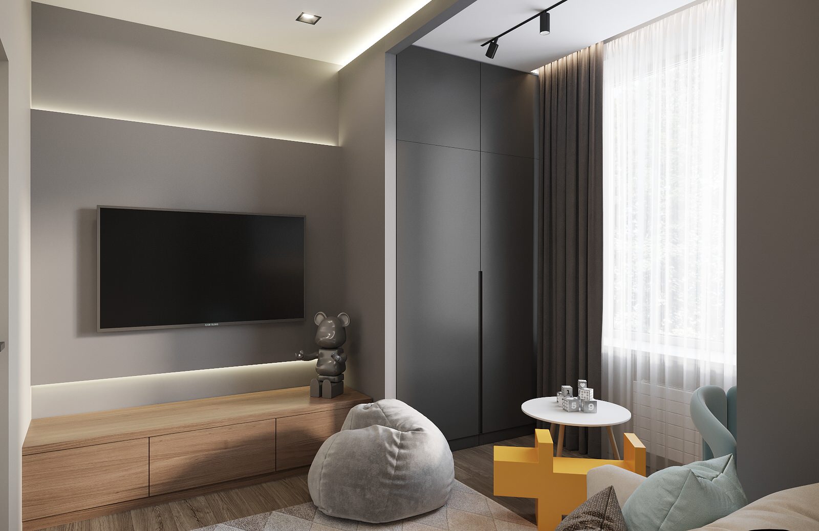 Дизайн трехкомнатной квартиры 65м² для молодой пары в ЖК Европейский квартал