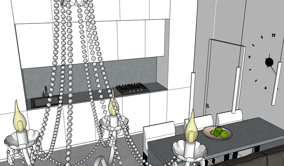 Эскиз таунхауса на Калужском шоссе/ Кухня