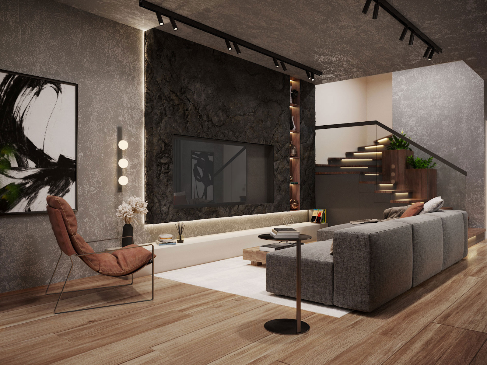 Обложка проекта: Living Room Rendering in NY