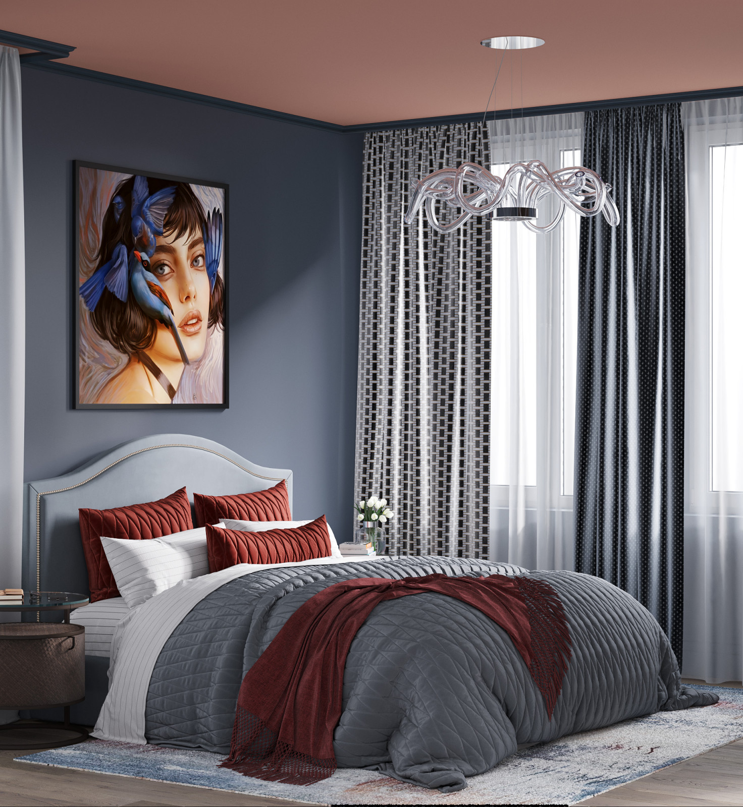 Спальня в проекте на Мосфильмовской