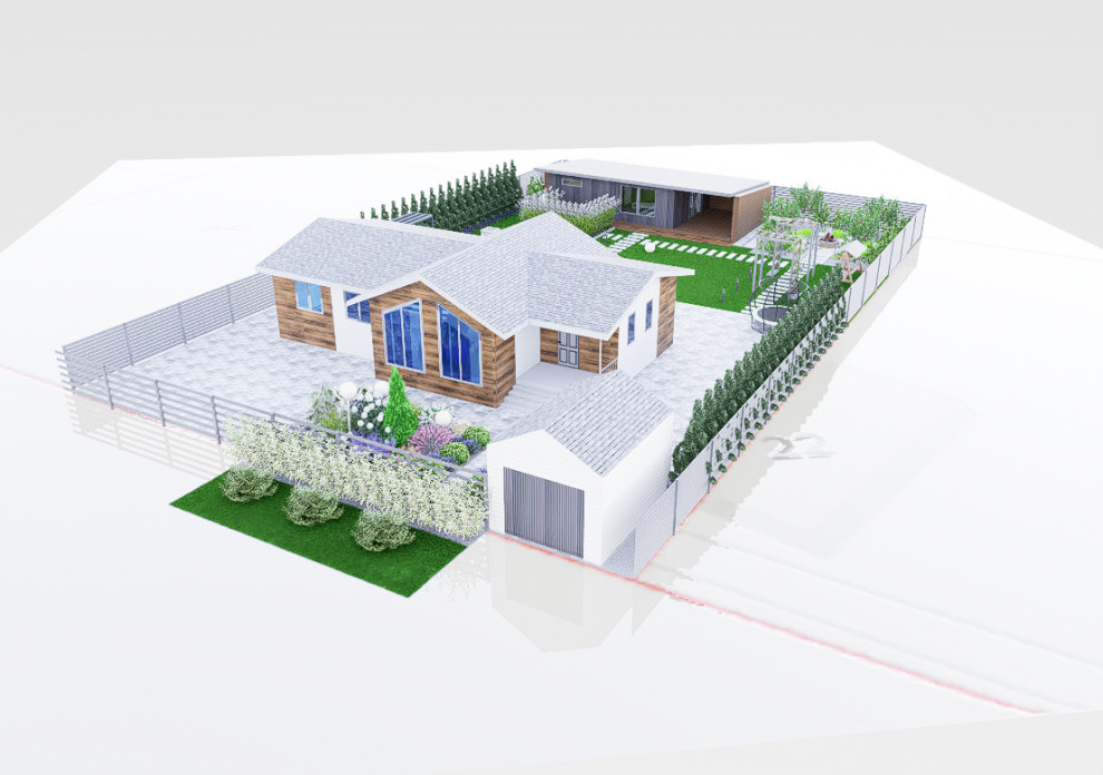 Дизайн участка 6 соток в современном стиле