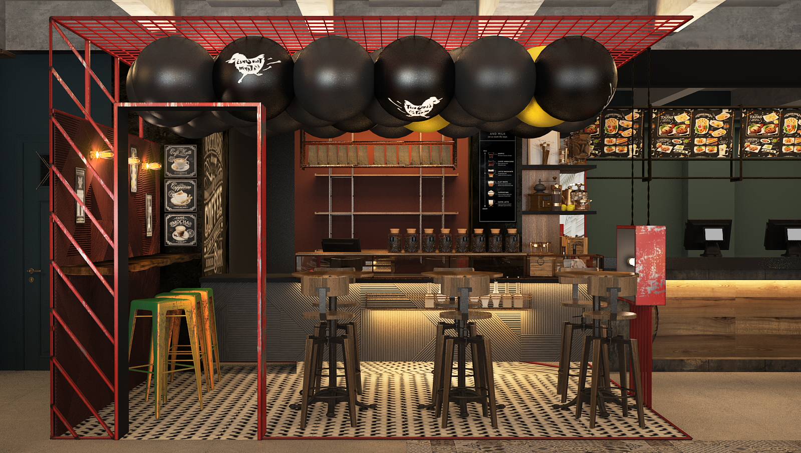 Дизайн интерьера Fast Food Chicken