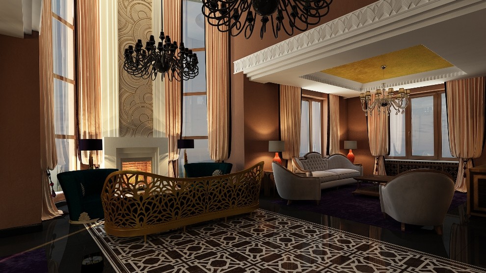 Гостиная. Вид на камин.