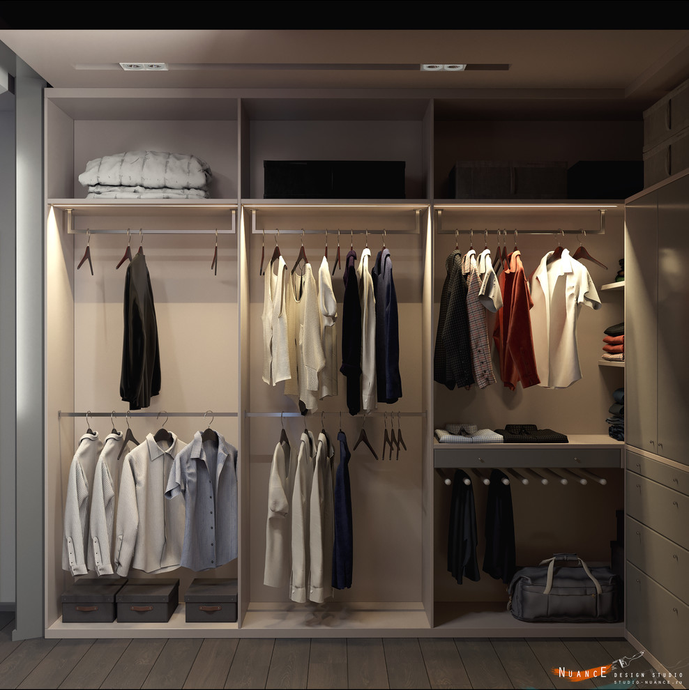 Дизайн спальной комнаты с мобильной перегородкой