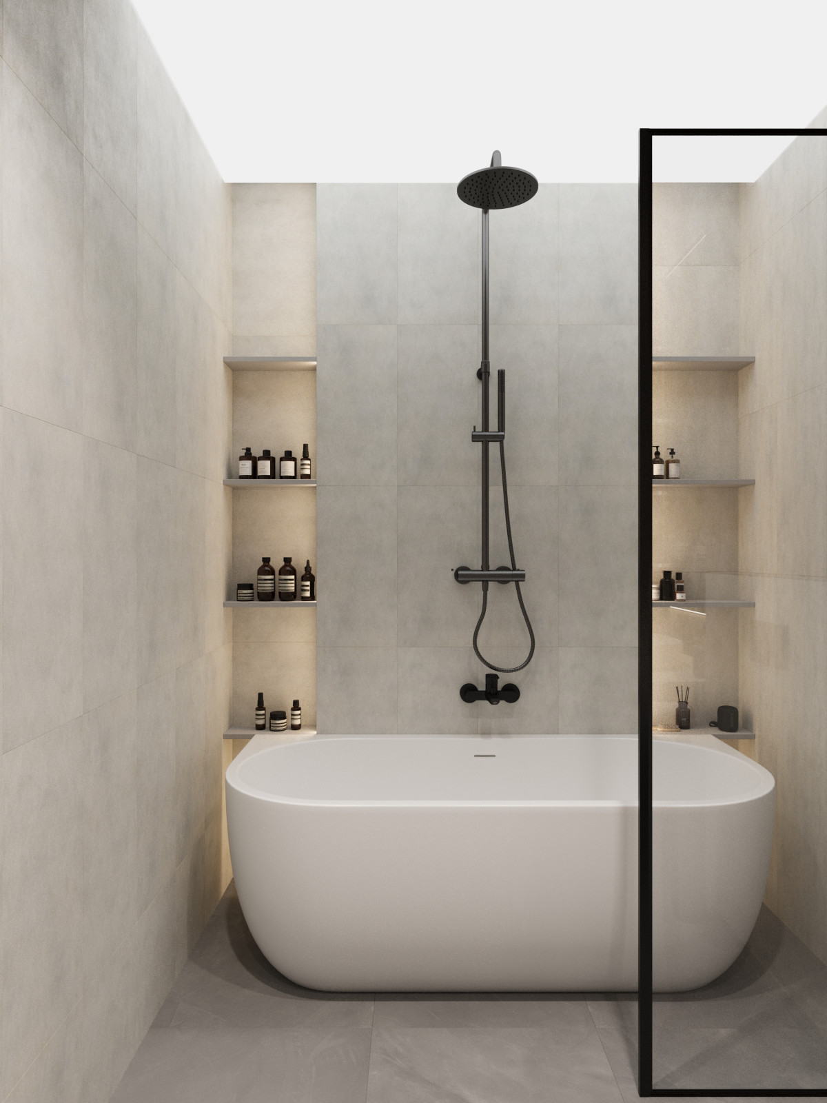 Обложка проекта: Светлая ванная в минимализме