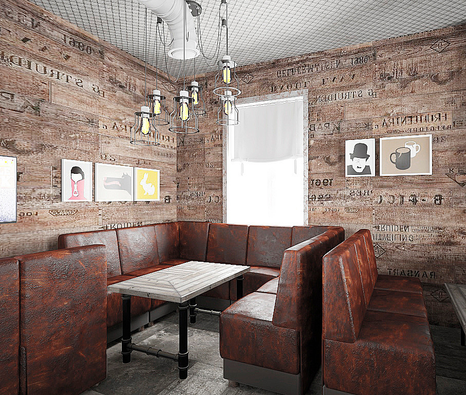 кафе стиль лофт