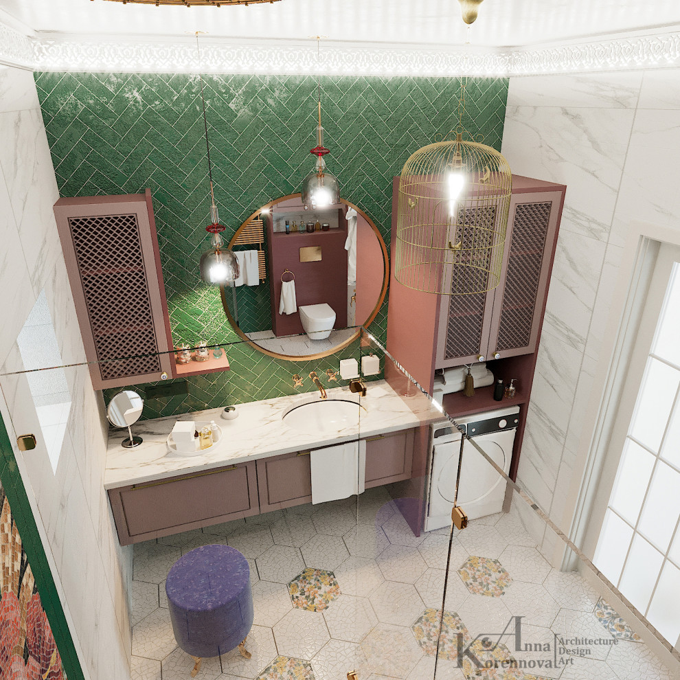 Дизайн ванной комнаты в коттедже "Morocco dream"