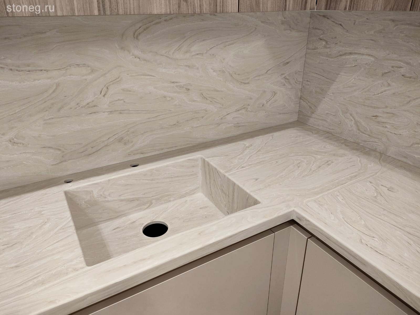 Обложка проекта: Grandex Marble: кухонная столешница, барная стойка, мойка, стеновые панели