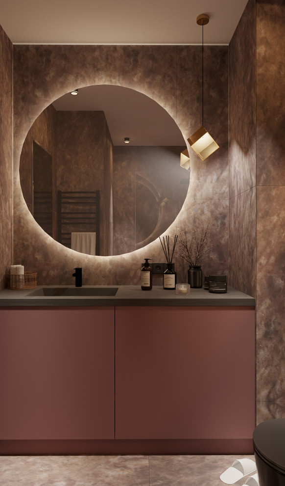 Санузел в темных тонах