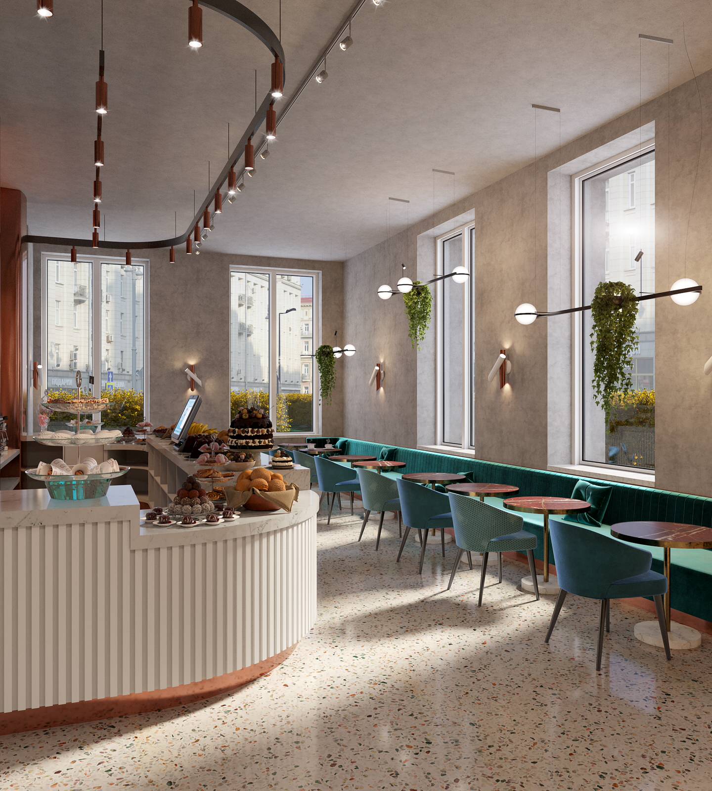 Interior visualisation of cafe and restaurant Villa Forli