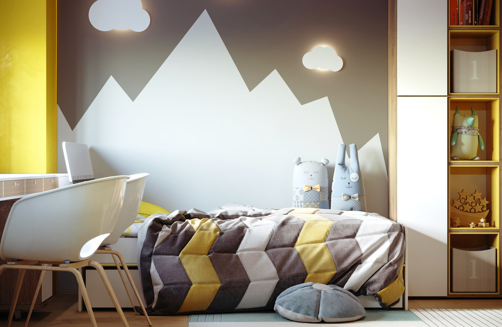 Дизайн интерьера детской для молодой пары с двумя детьми