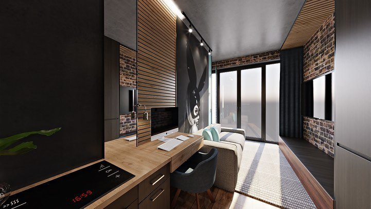 Обложка проекта: Интерьер квартиры-студии под сдачу в аренду