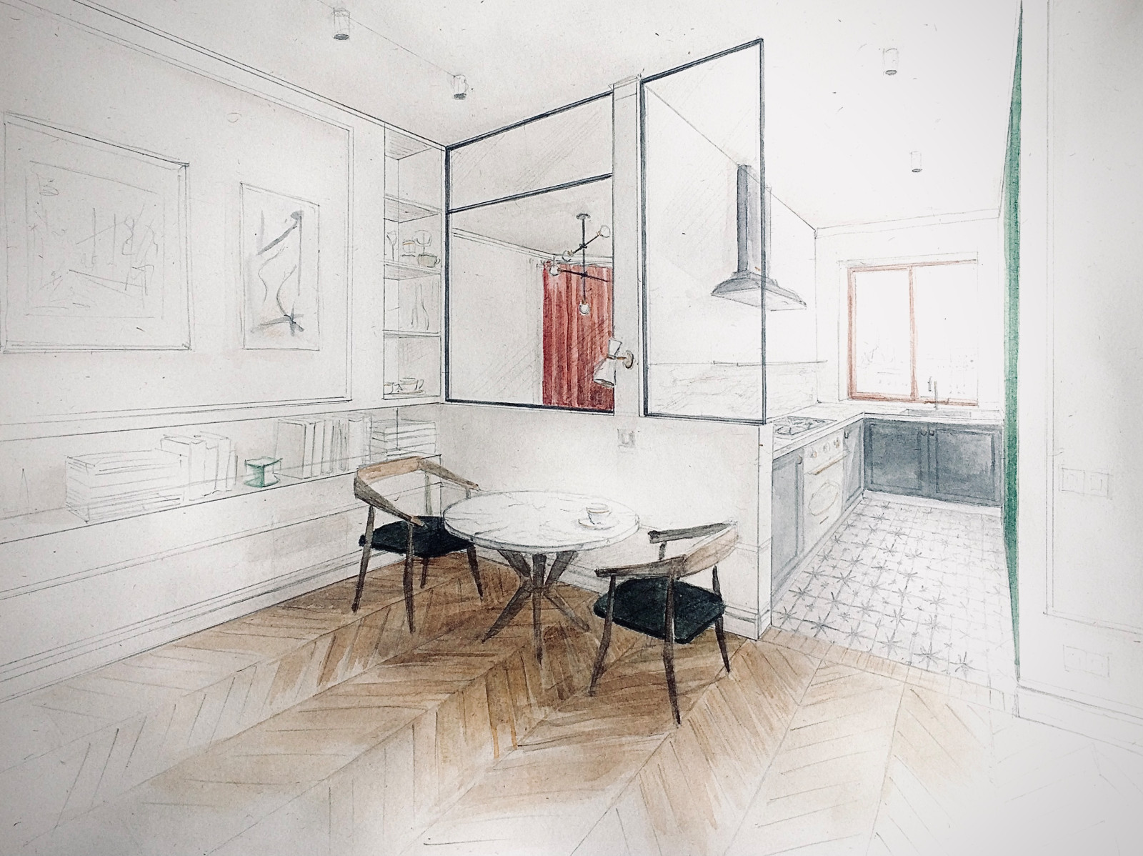 Эскиз гостиной