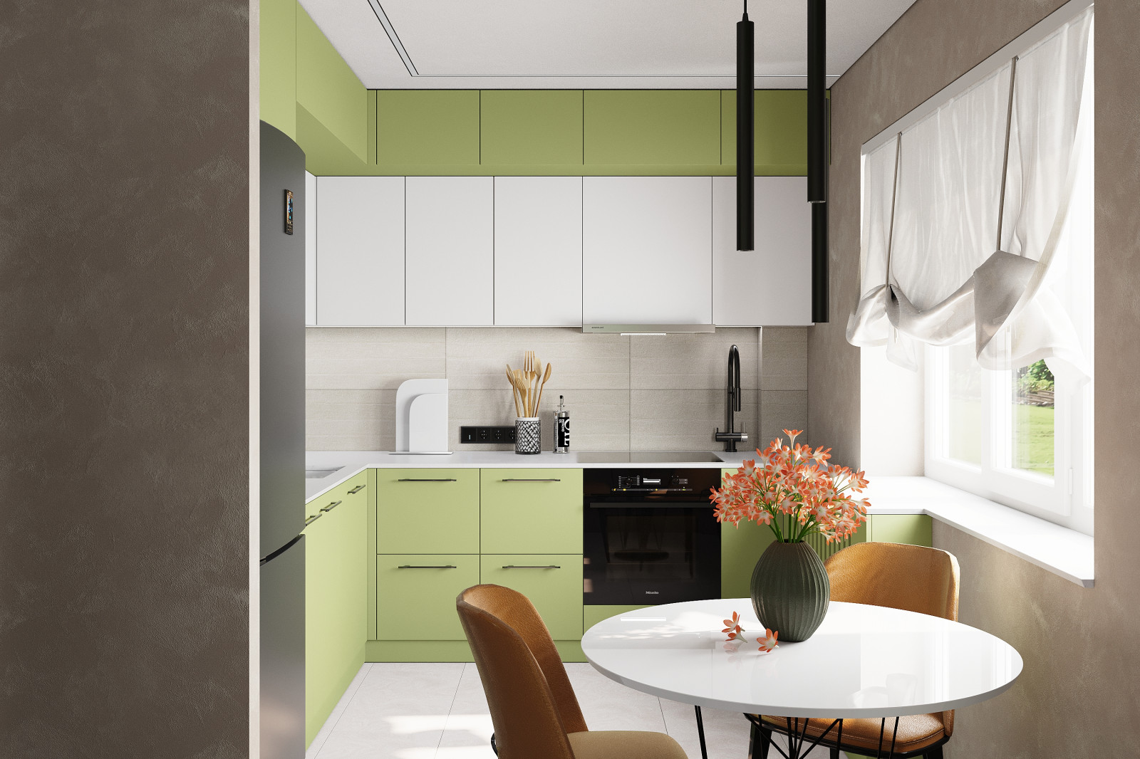 Освежающая кухня для Коттеджа