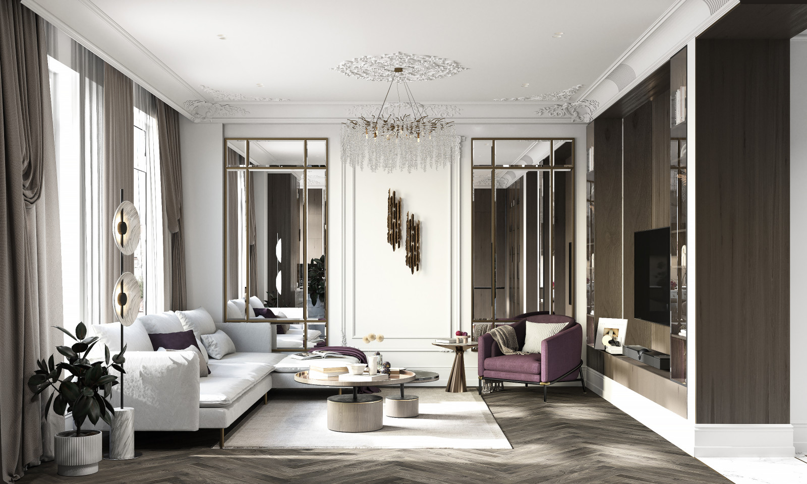 Драгоценная шкатулка, проект в стиле Арт-деко в ЖК Тихвин