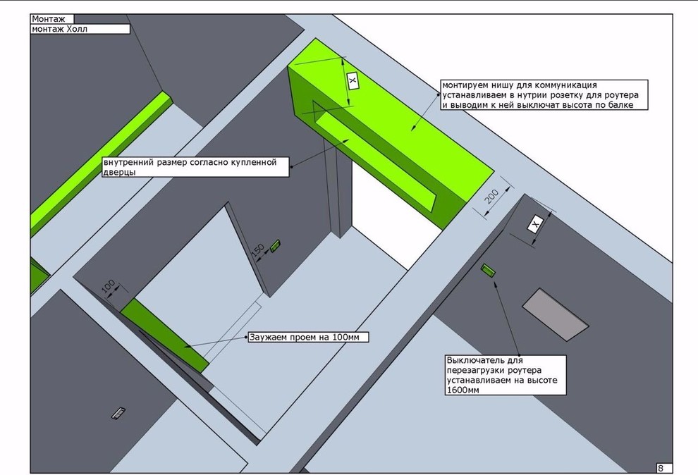 Технический дизайн маленькой квартиры