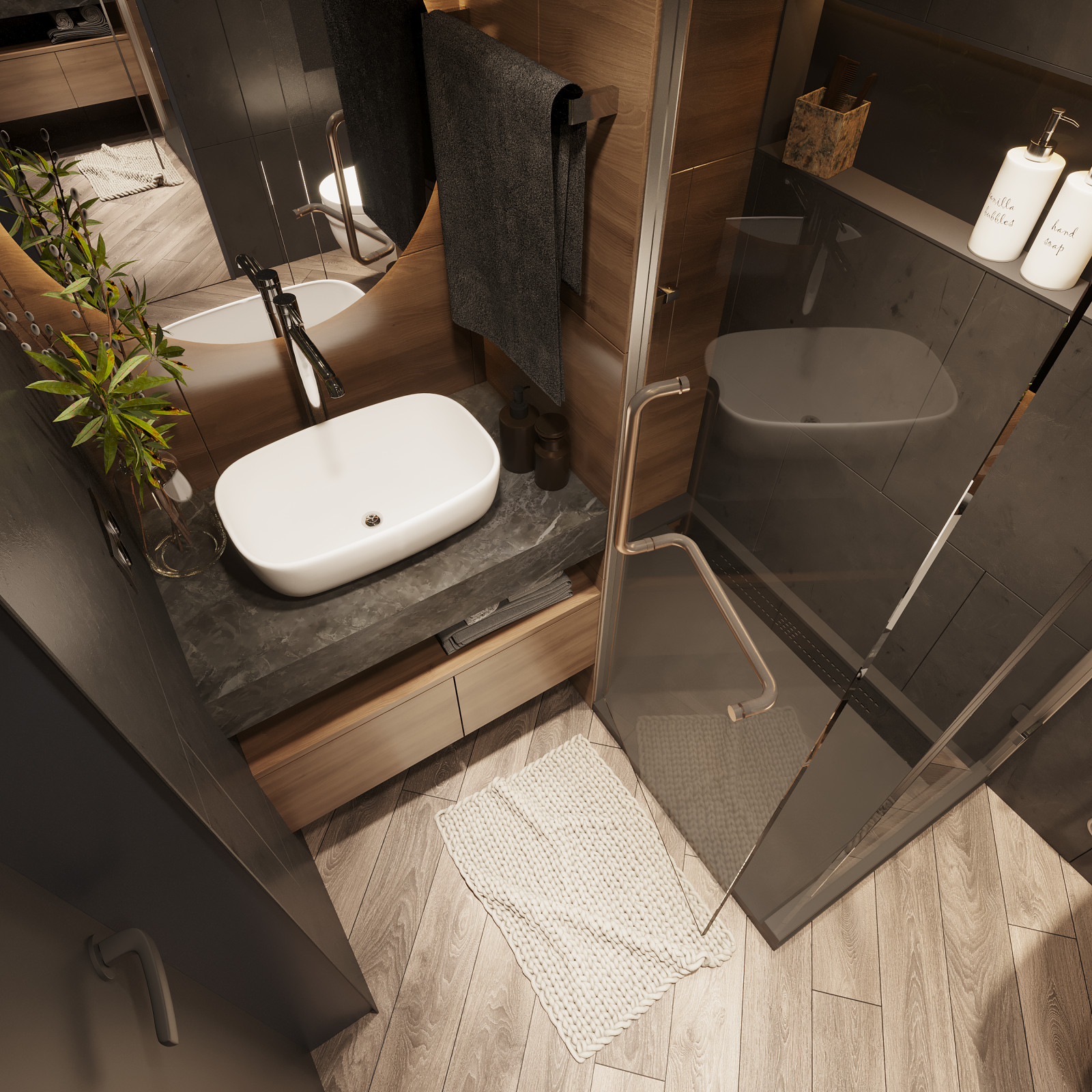 Интересная квартира в глубоких темных оттенках