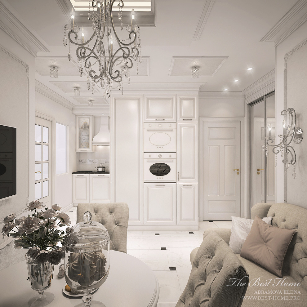 Светлая классика в Пушкине.Перепланировка однокомнатной квартиры в трехкомнатную