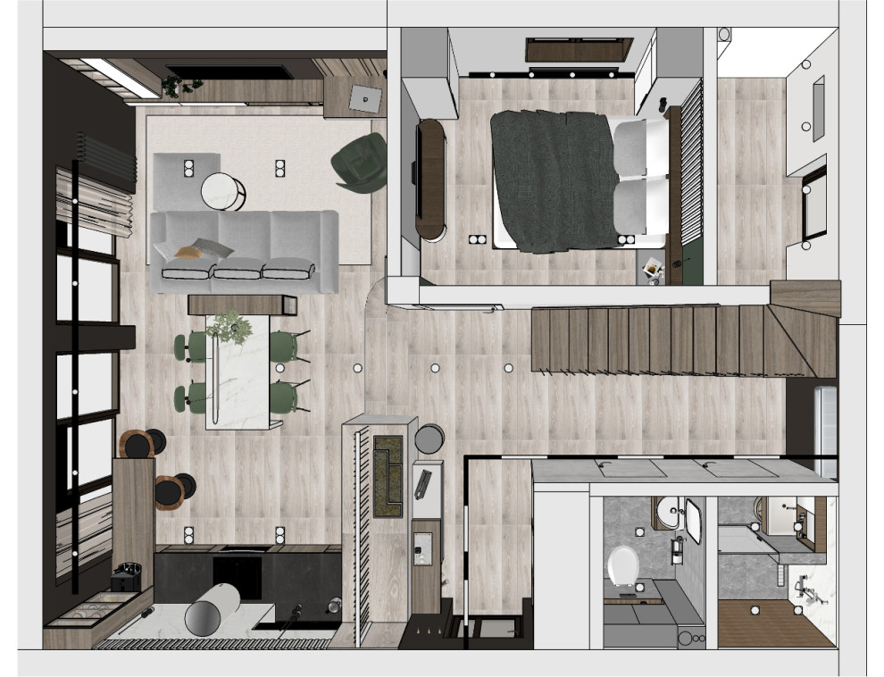 Обложка проекта: Коттедж в Сочи, 1й этаж, 53м2 - Проект