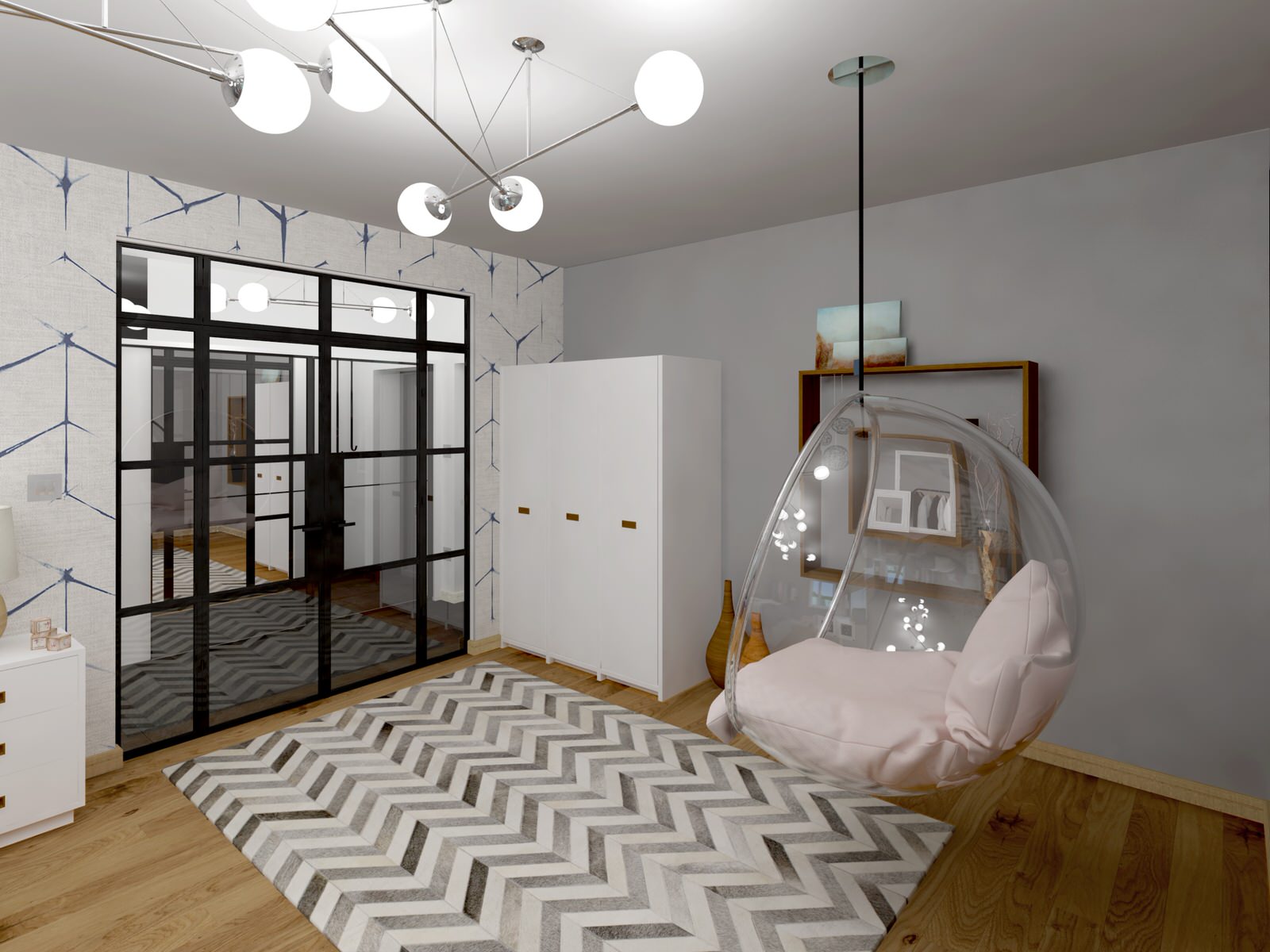 3Д проект студии молодой девушке