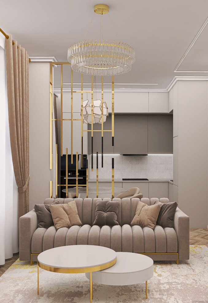 Обложка проекта: Двухкомнатная квартира. Уютный, лаконичный, но в меру роскошный интерьер для сем