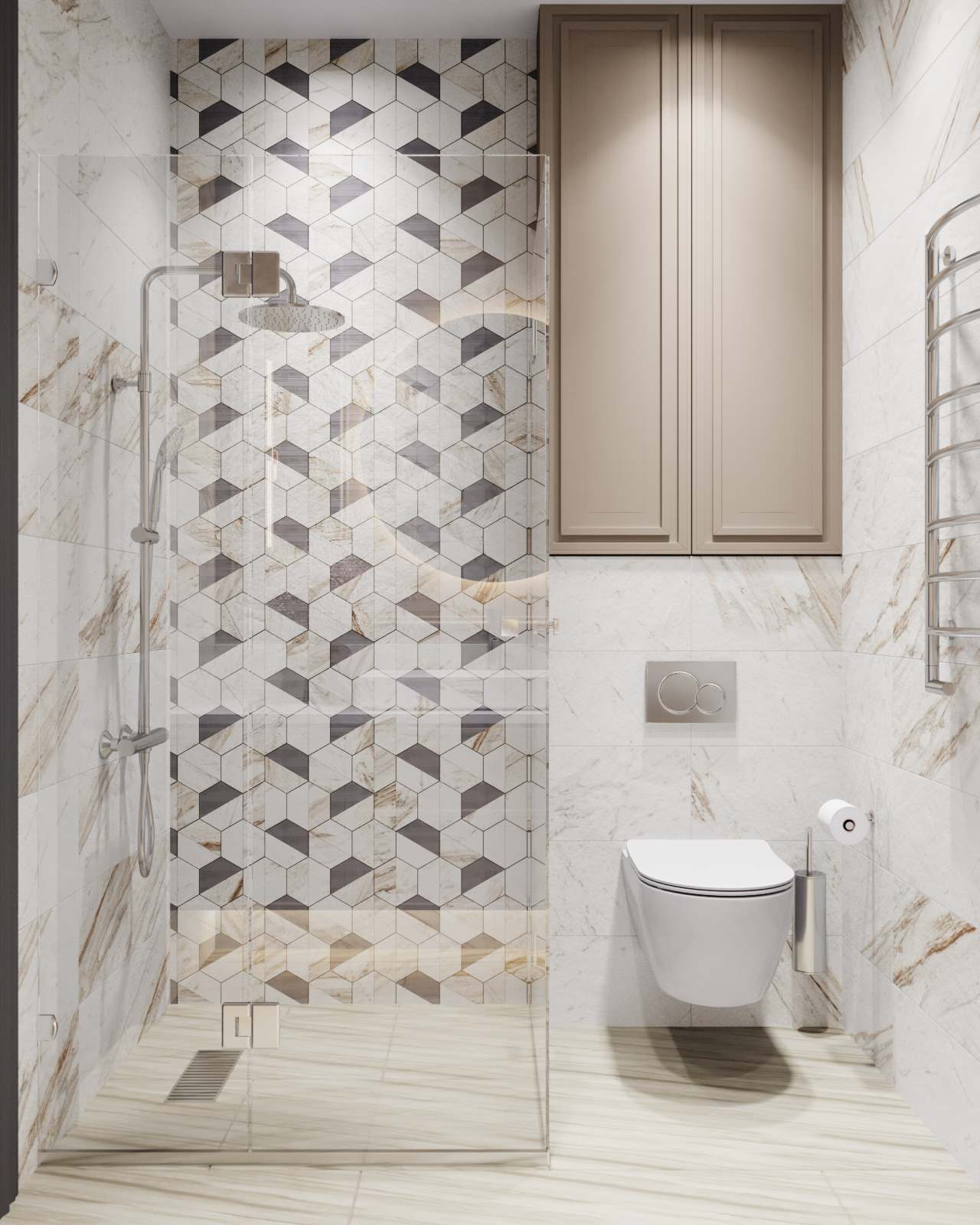 Элегантный интерьер в серо-зеленых оттенках