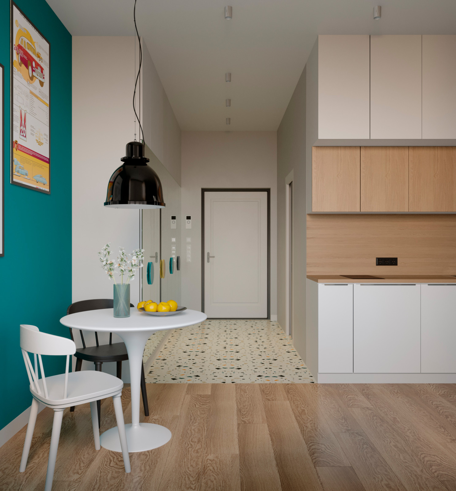 Студия 27м с кроватью-трансформером