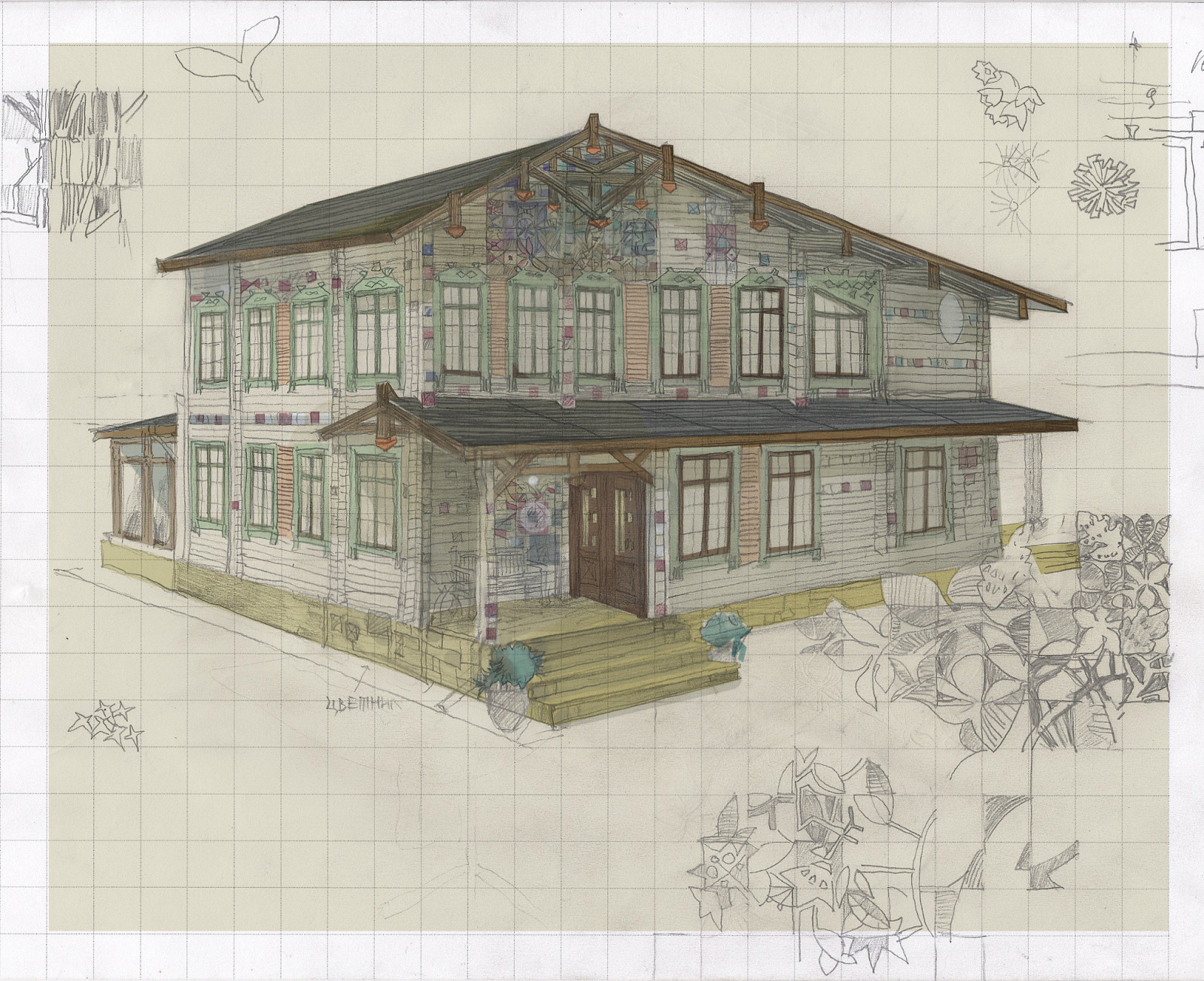 Фасады дома под Можайском до и после