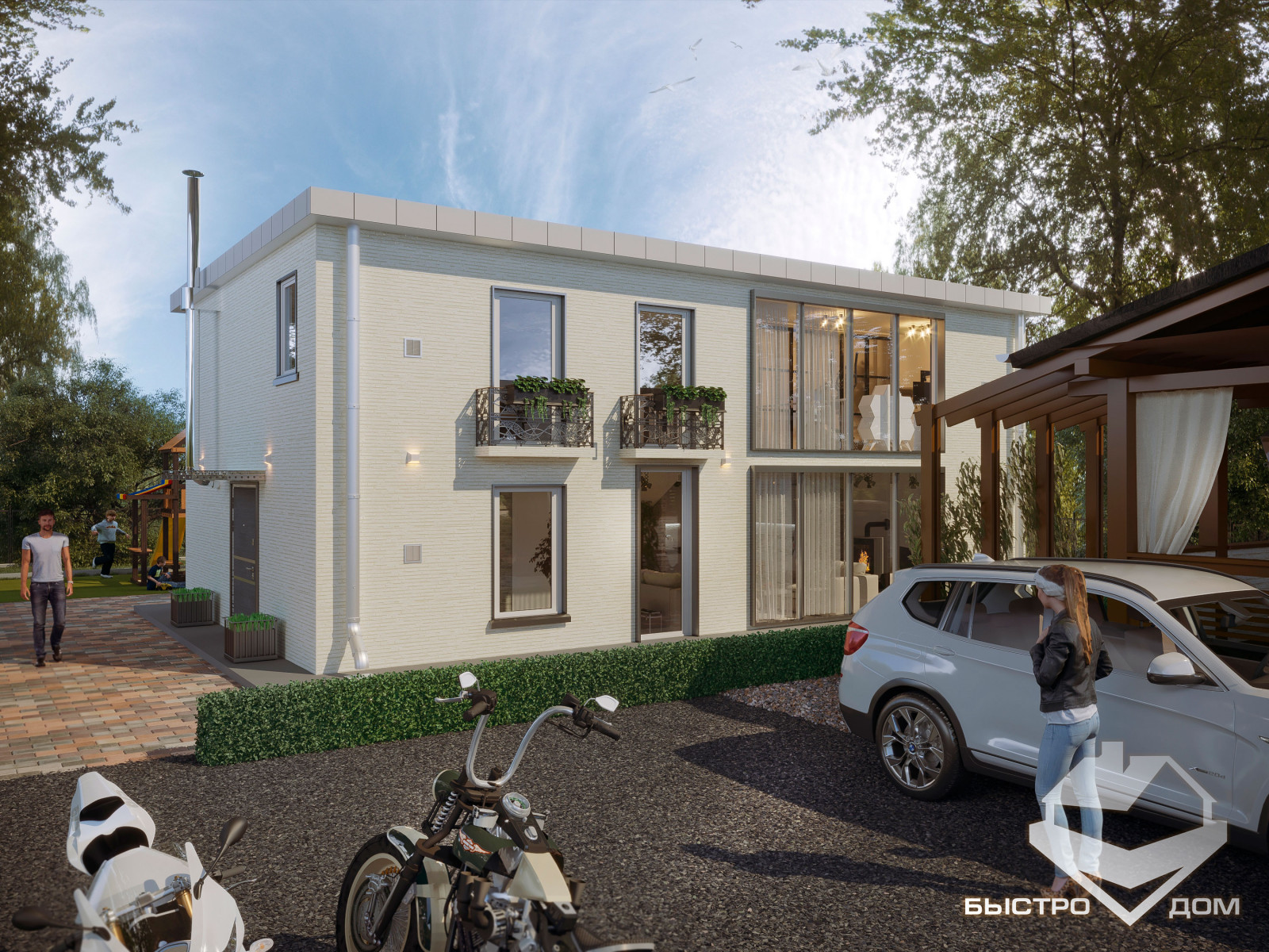 Обложка проекта: Частный дом 168 м2 в посёлке Романово-Лайф, Подмосковье