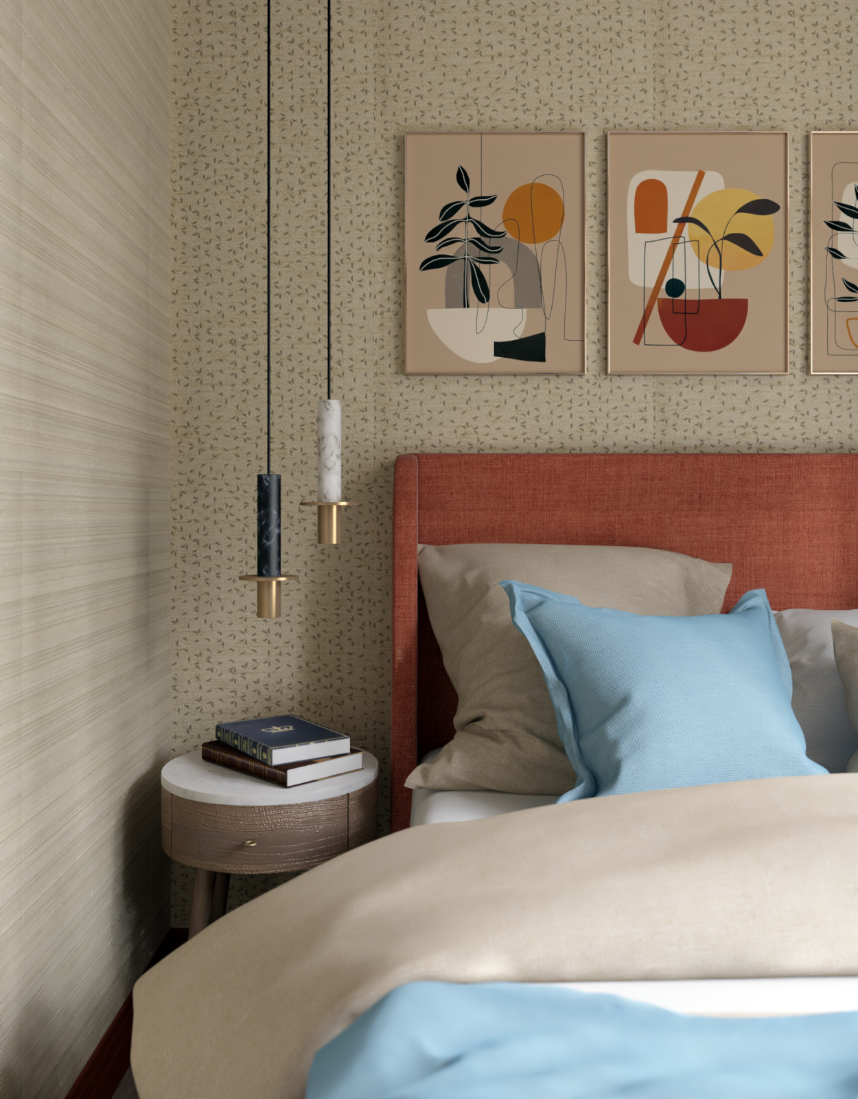 Яркая терракотовая линия