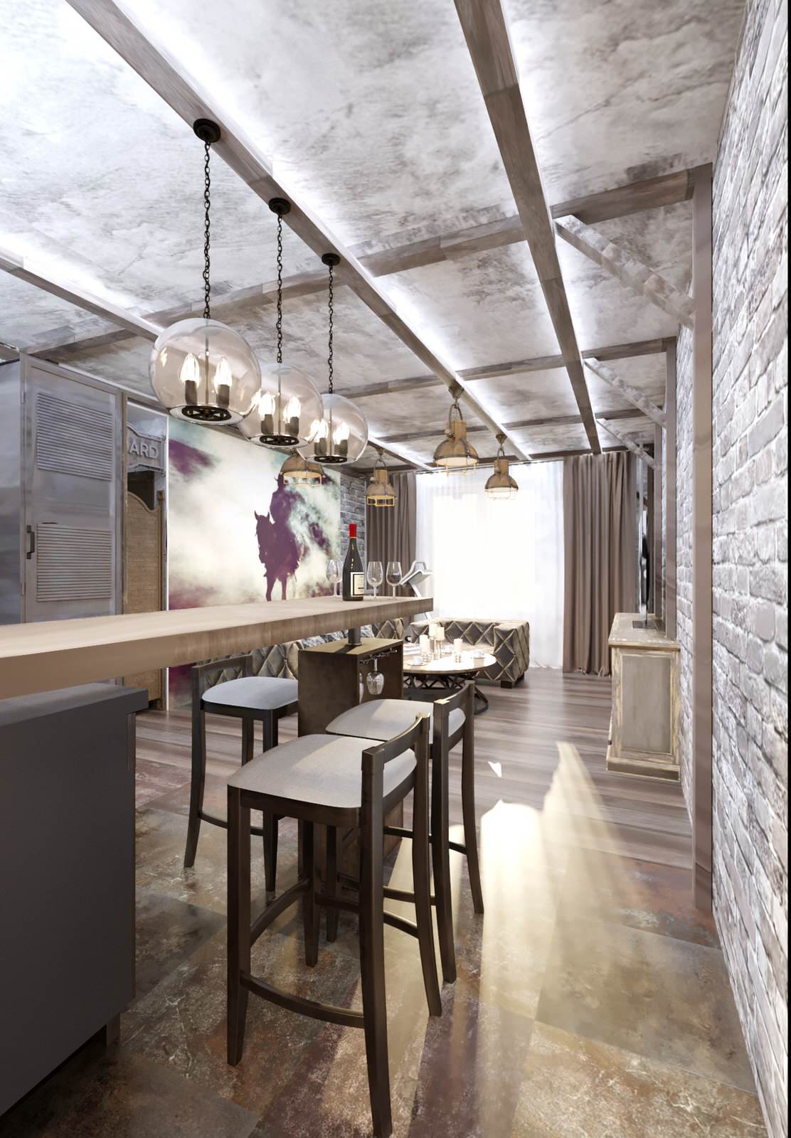 КВАРТИРА В СТИЛЕ ЛОФТ С ЭЛЕМЕНТАМИ ВЕСТЕРНА.