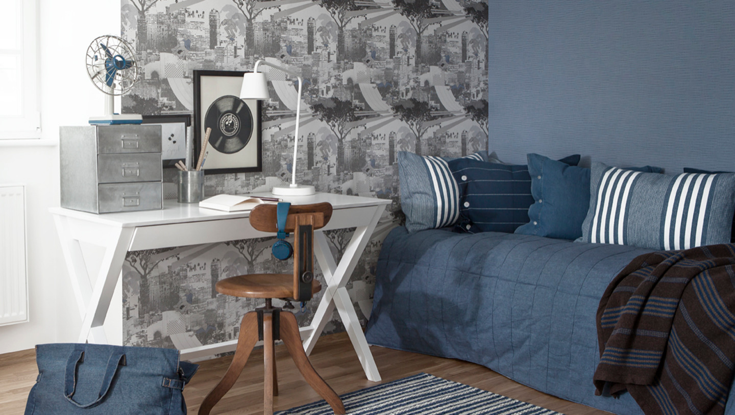 шведские обои в интерьере