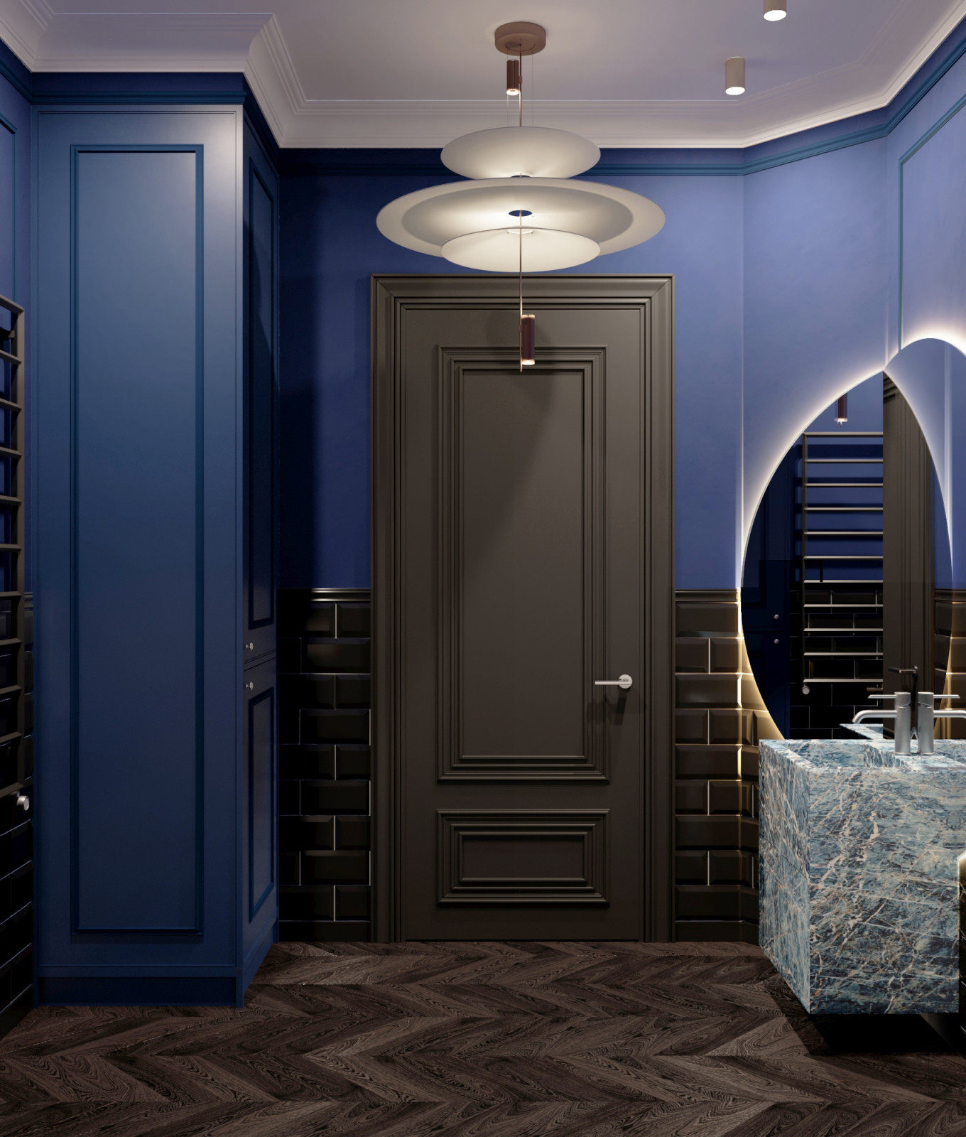 Темная ванная комната