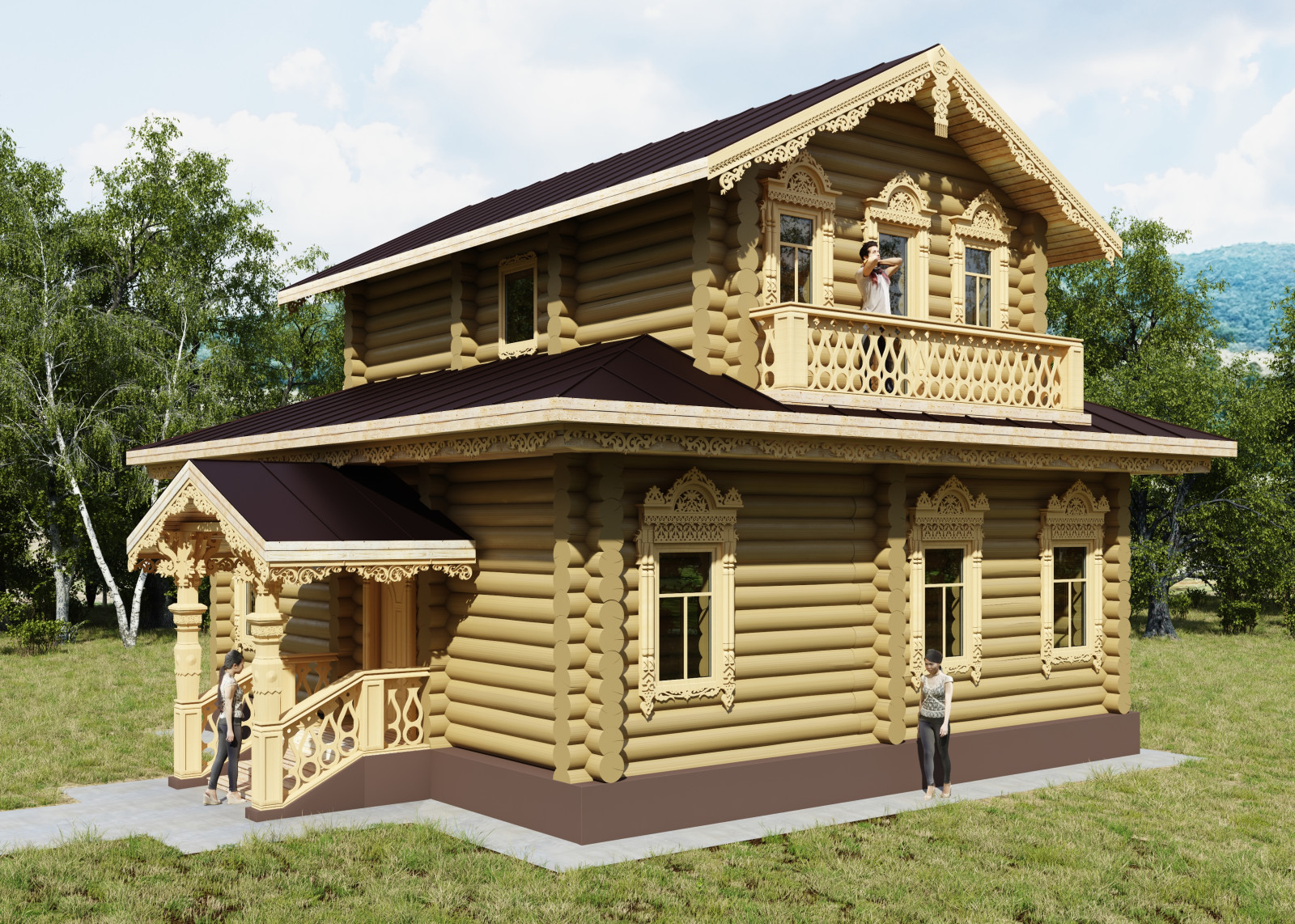 Проект коттеджа в классическом русском стиле