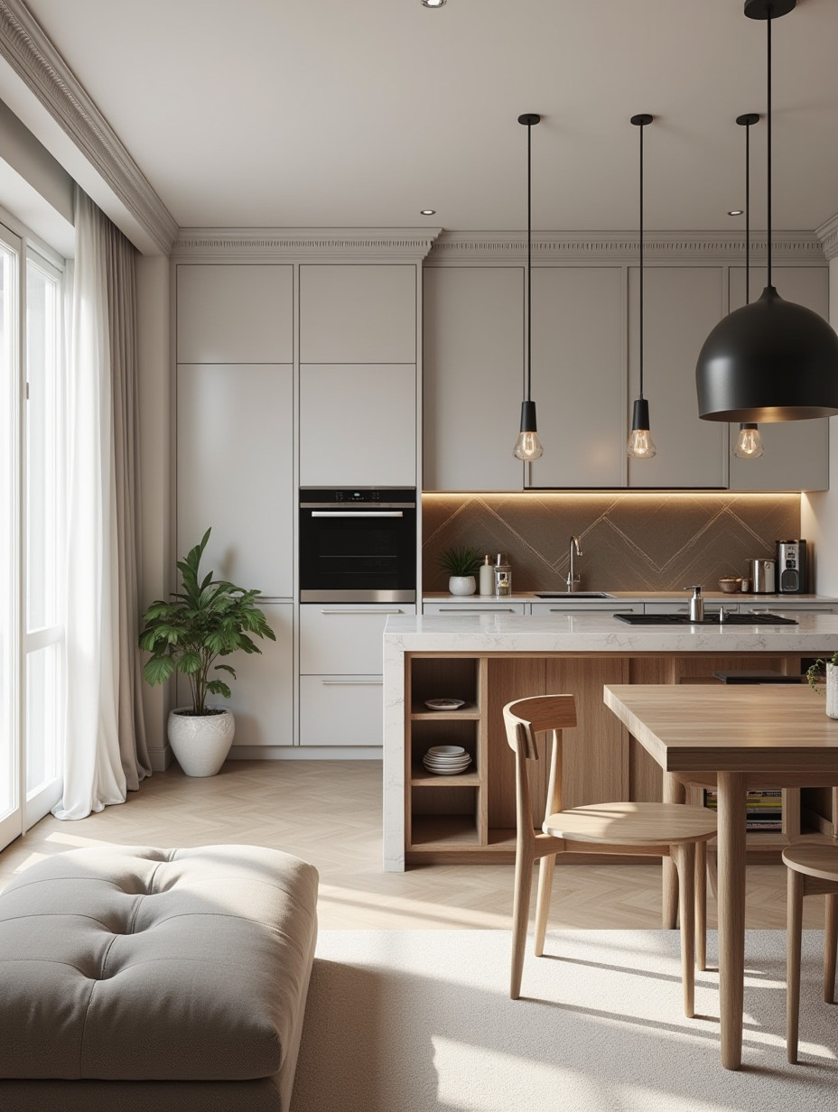 Обложка проекта: Кухня гостиная в классическом стиле