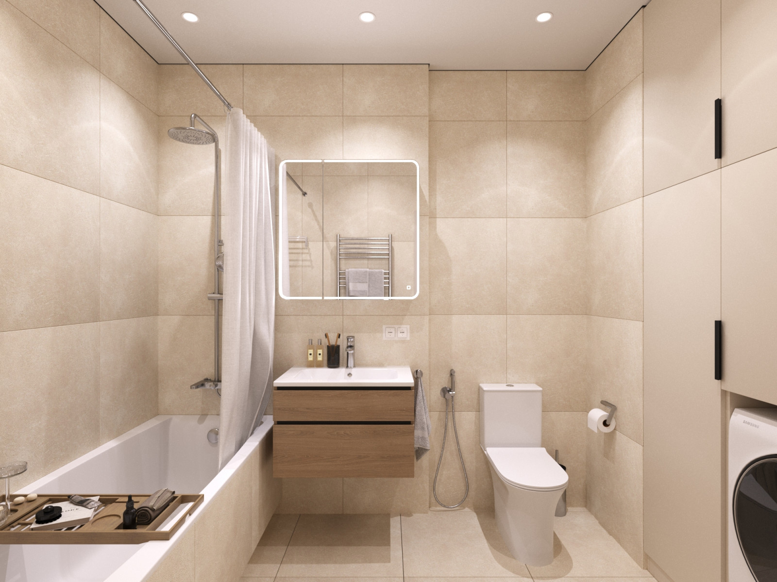 Дизайн проект двухкомнатной квартиры 60 м2