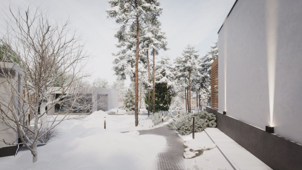 Реконструкция современного дома (зима)