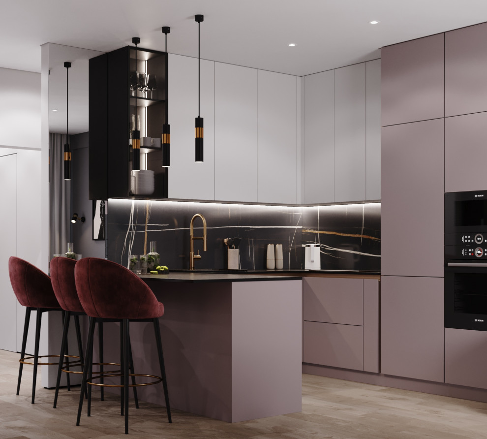 Обложка проекта: Кухня-гостиная в проекте для молодой девушки