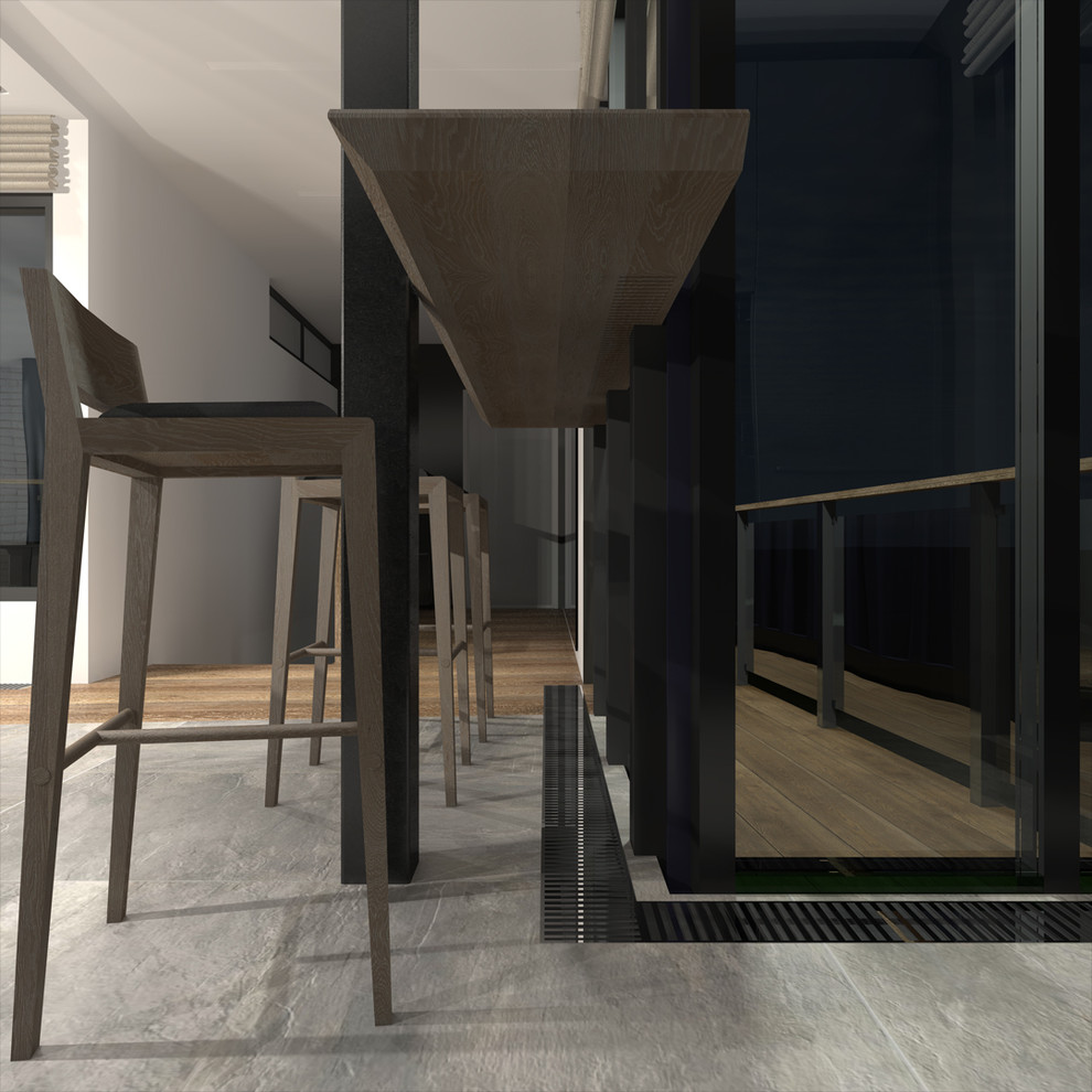 Дом из четырех 40-ft HC морских контейнеров. Интерьер