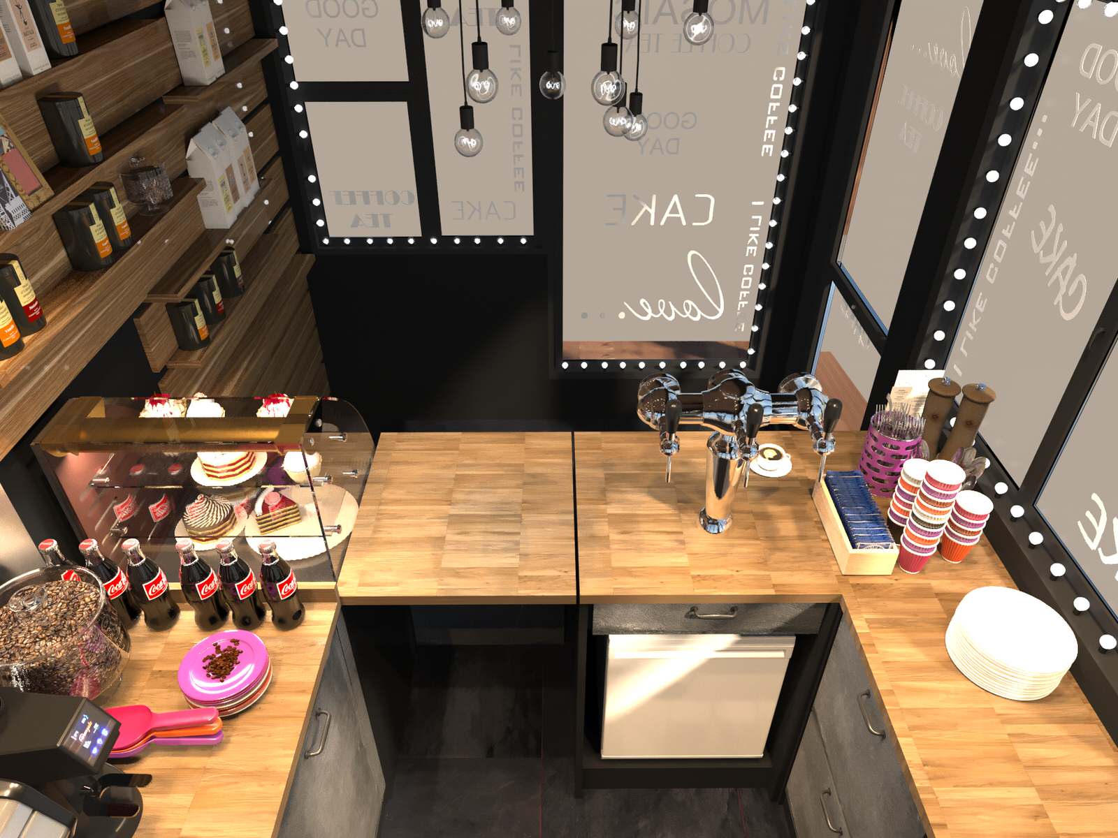 Эскизный проект торгового кофейного модуля в городской среде