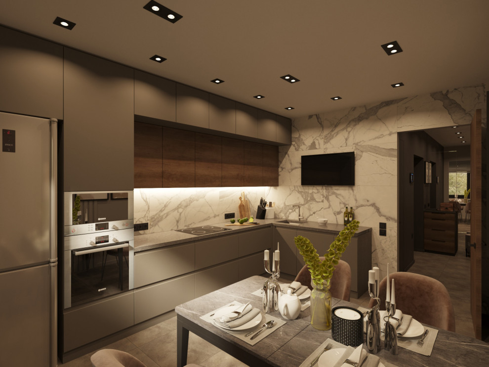 Дизайн проект квартиры в темных тонах