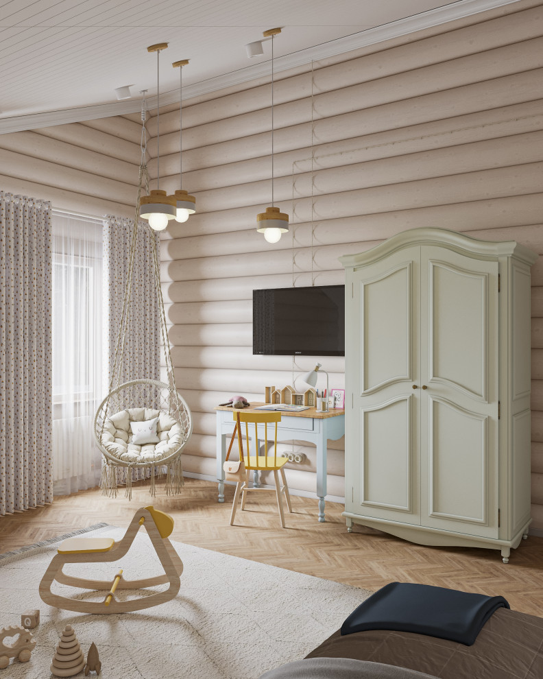 Авторский дом из бревна 135 м² для семьи с двумя детьми в КП Золотые Сосны